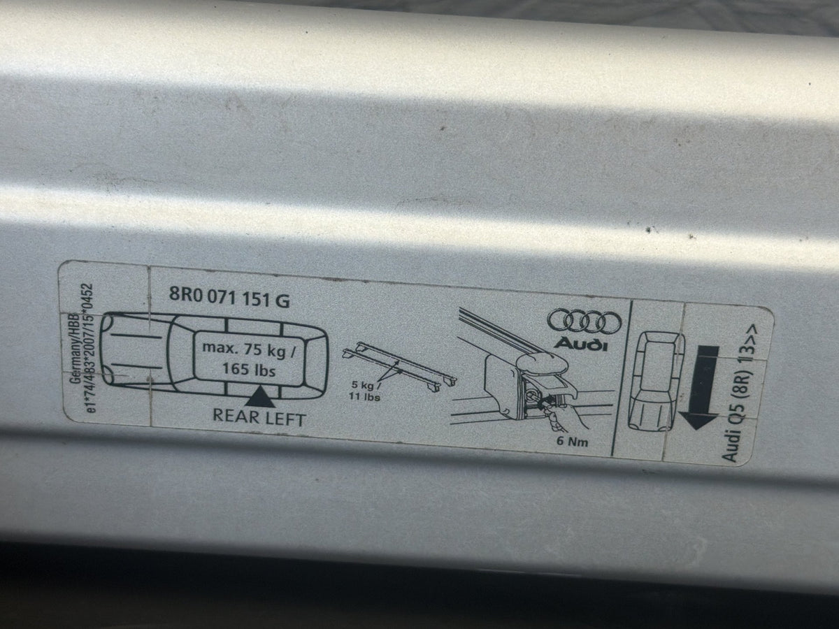 2013-2017 Audi Q5 Roof Luggage Rack Cross Bar Set 8R00071151G OEM