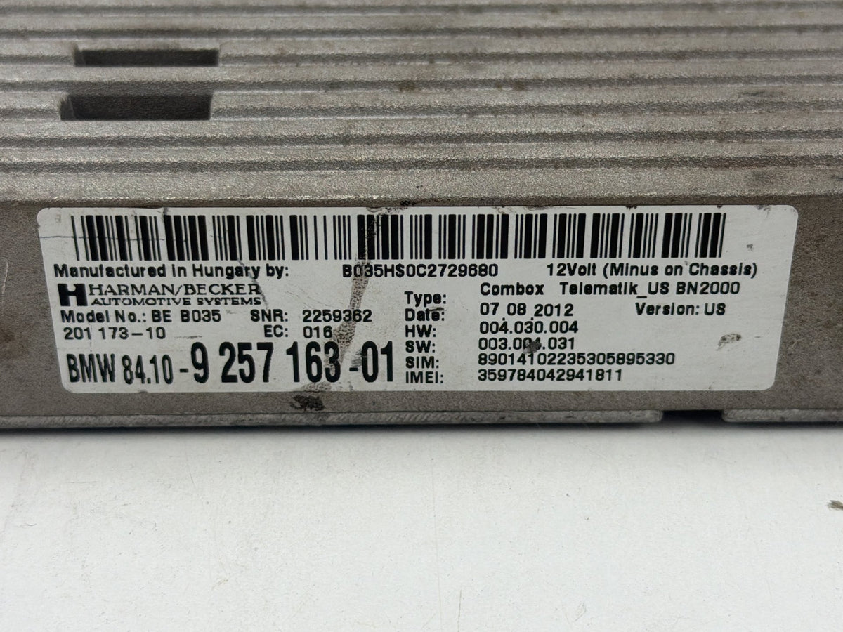 2011-2013 BMW X5 Bluetooth Telematics Communication Control Module 9257163 OEM