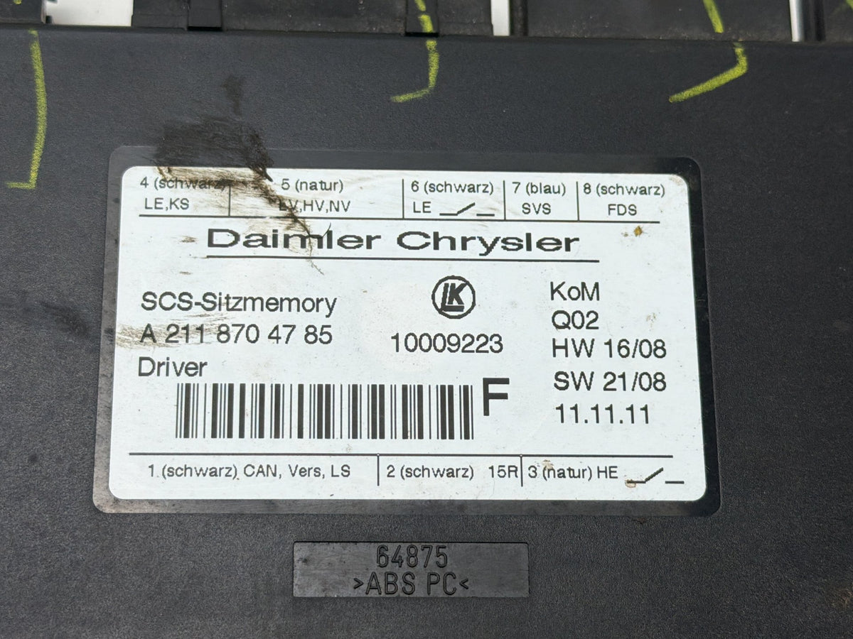 2006-2012 Mercedes-Benz R350 Front Left Driver Seat Memory Control Module OEM