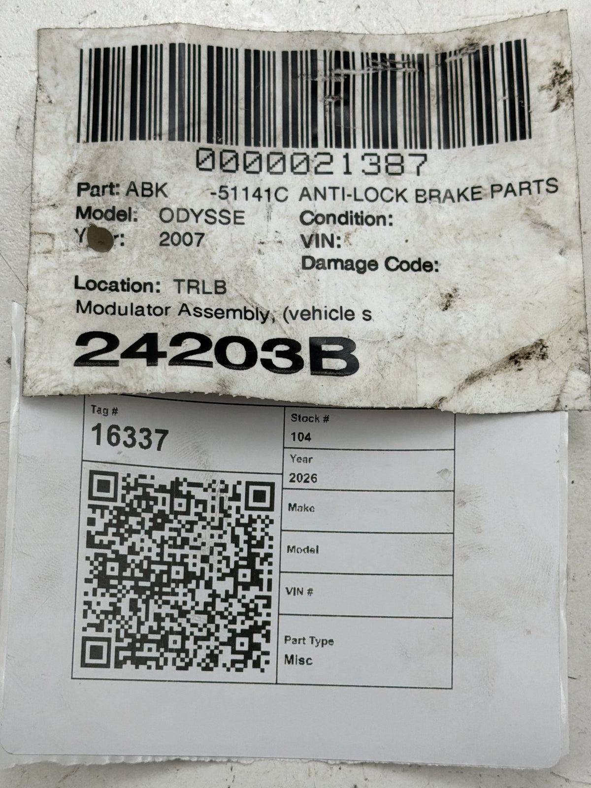 2007-2010 Honda Odyssey Anti-Lock Brake ABS Pump Modulator Module OEM
