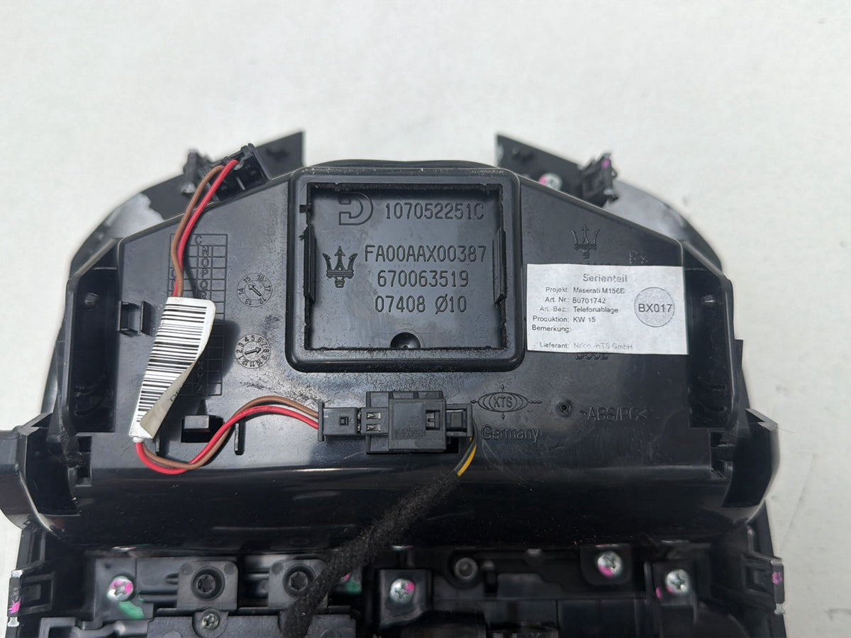 2014-2017 Maserati Ghibli Front Center Console Cup Holder w/ Switches OEM