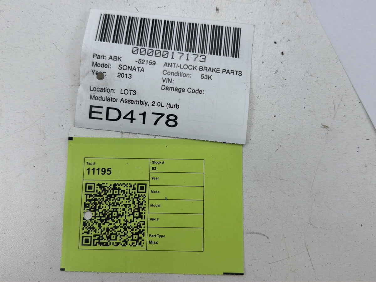 2011-2014 Hyundai Sonata ABS Pump Anti Lock Brake Module 58920-3Q500 OEM