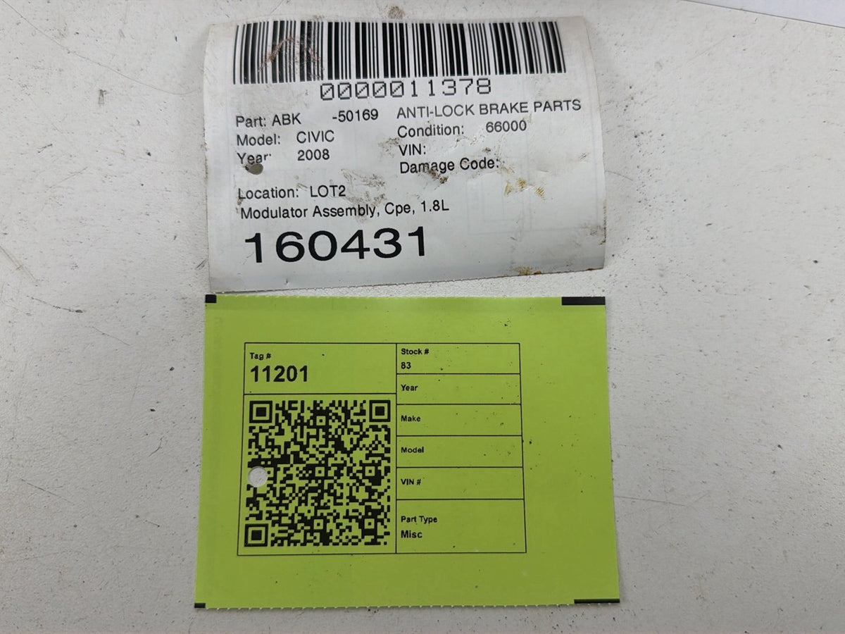 2006-2011 Honda Civic Anti-Lock Brake ABS Pump Modulator Module 8A28-4261 OEM