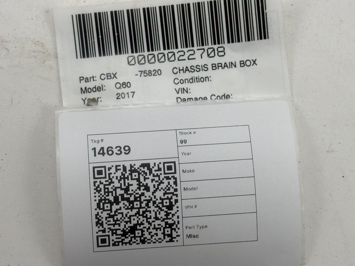 2017-2019 Infiniti Q60 Navigation Control Module GPS Computer 259154HB4E OEM