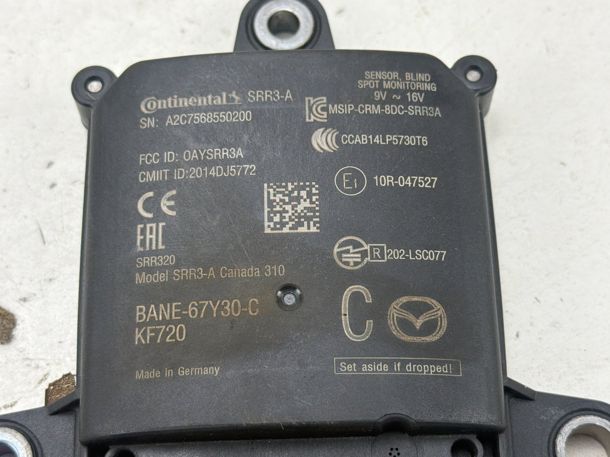 2017-2018 Mazda 3 Rear Right Blind Spot Radar Sensor Module BANE-67Y30-C OEM