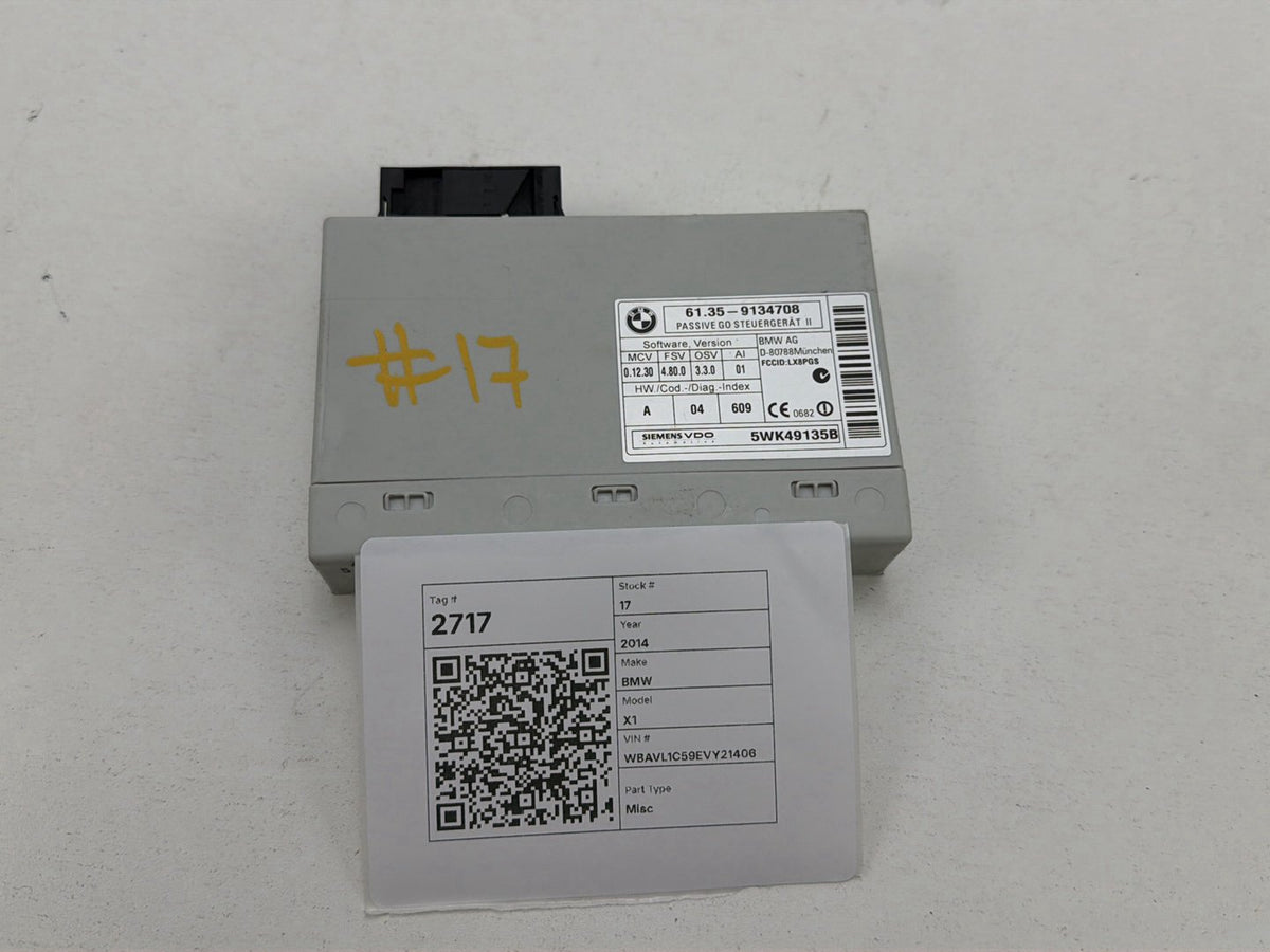 2012-2014 BMW X1 E84 Keyless Entry Control Module 9134708 OEM