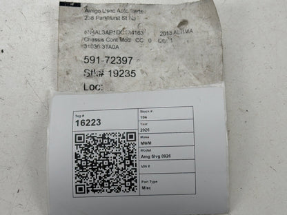 2013-2015 Nissan Altima Transmission Control Module 31036-3TA0A OEM
