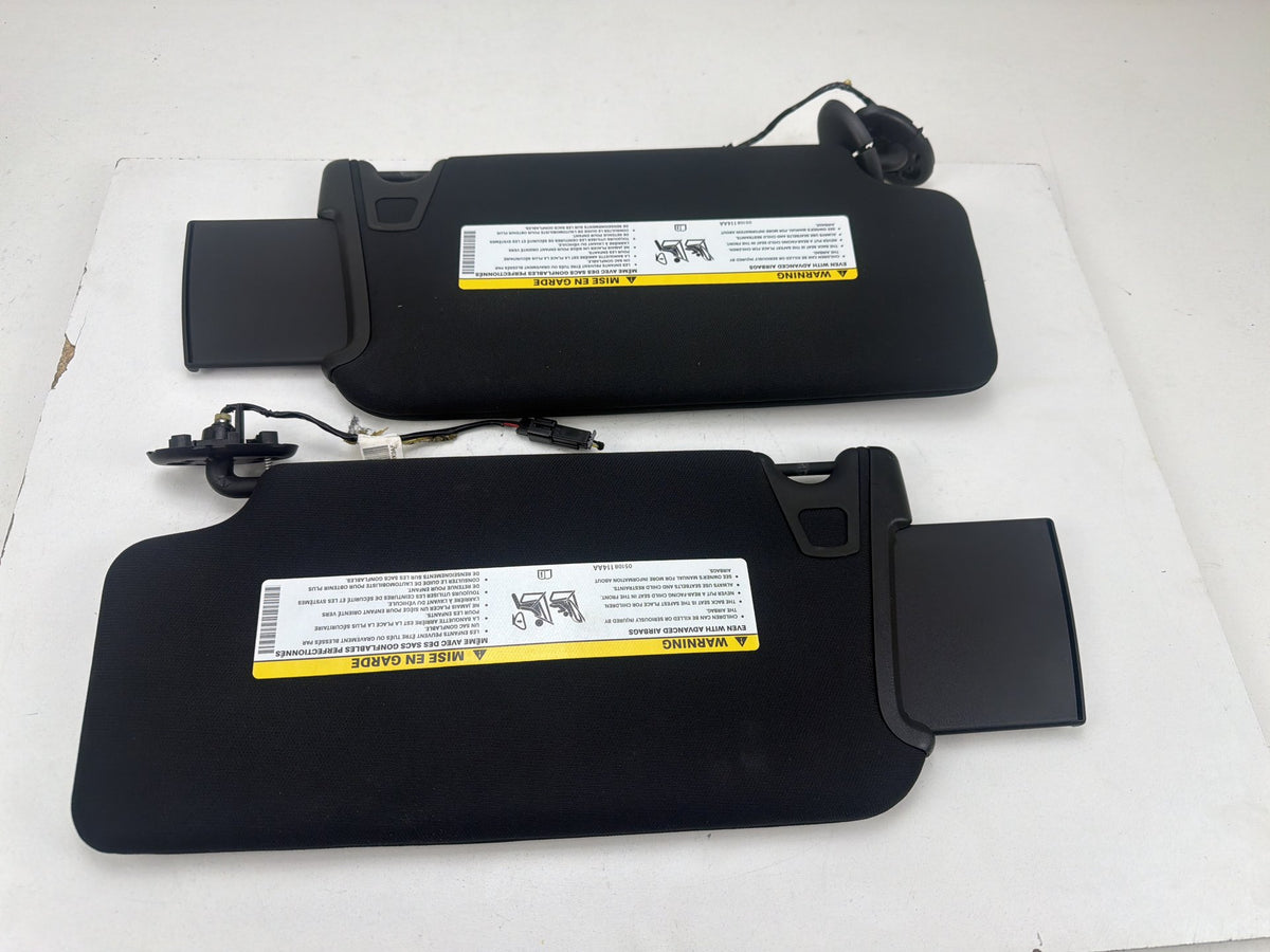 2011-2014 Dodge Charger Front Left & Right Sun Visor Pair Black Cloth OEM