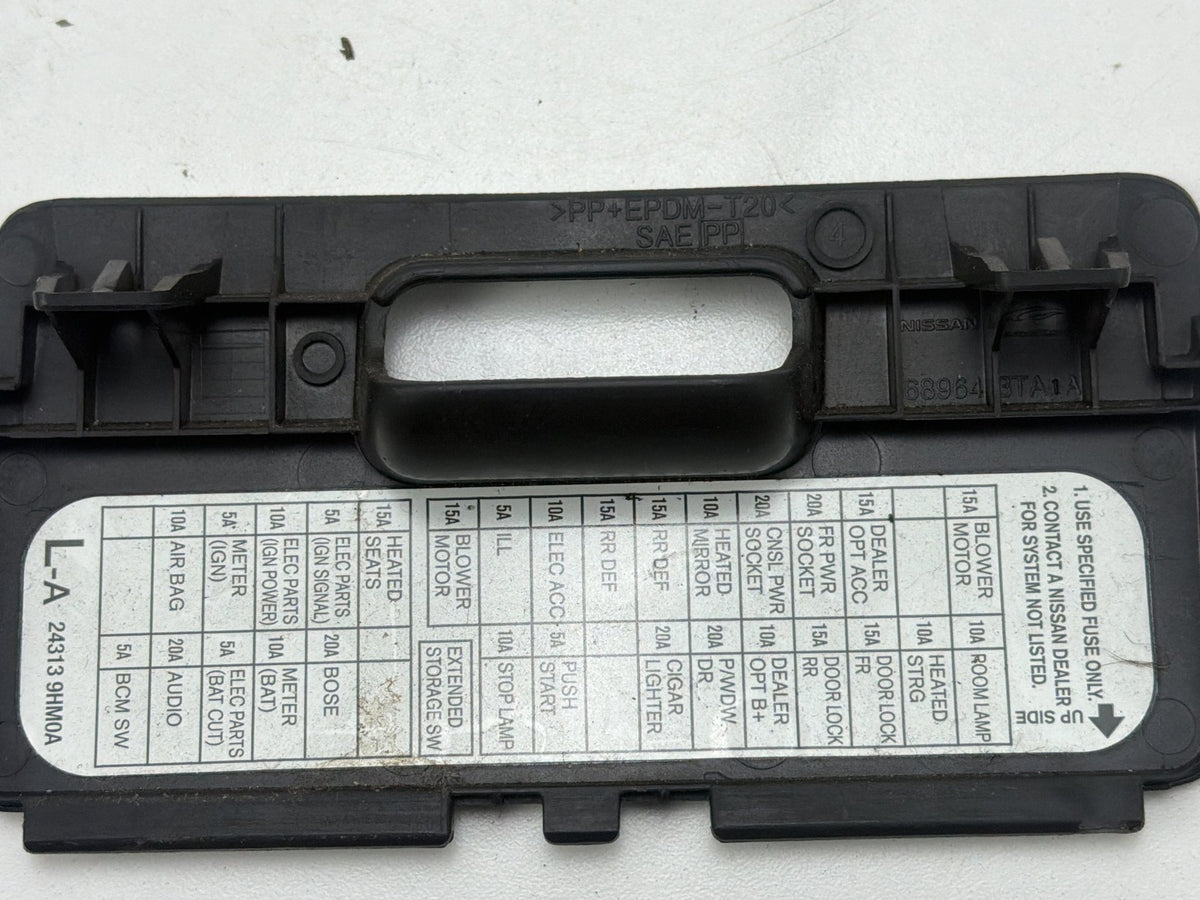 2013-2018 Nissan Altima - Interior Fuse Cover Lid Trim 24313 9HM0A OEM