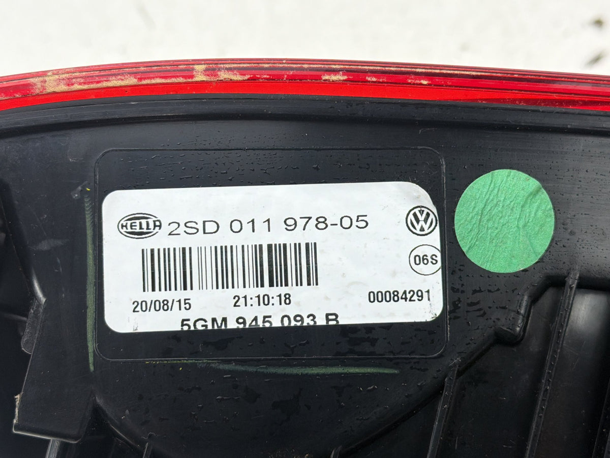 2015-2017 Volkswagen Golf Right Passenger Side Tail Light 2SD 011 978-05 OEM