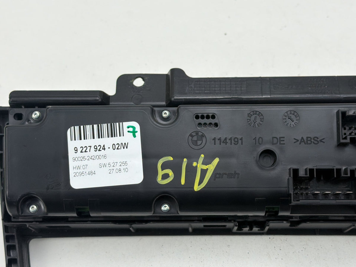 2007-2013 BMW X5 E70 Climate Control Switch Panel W/ Heated 6131 9208218-03 OEM