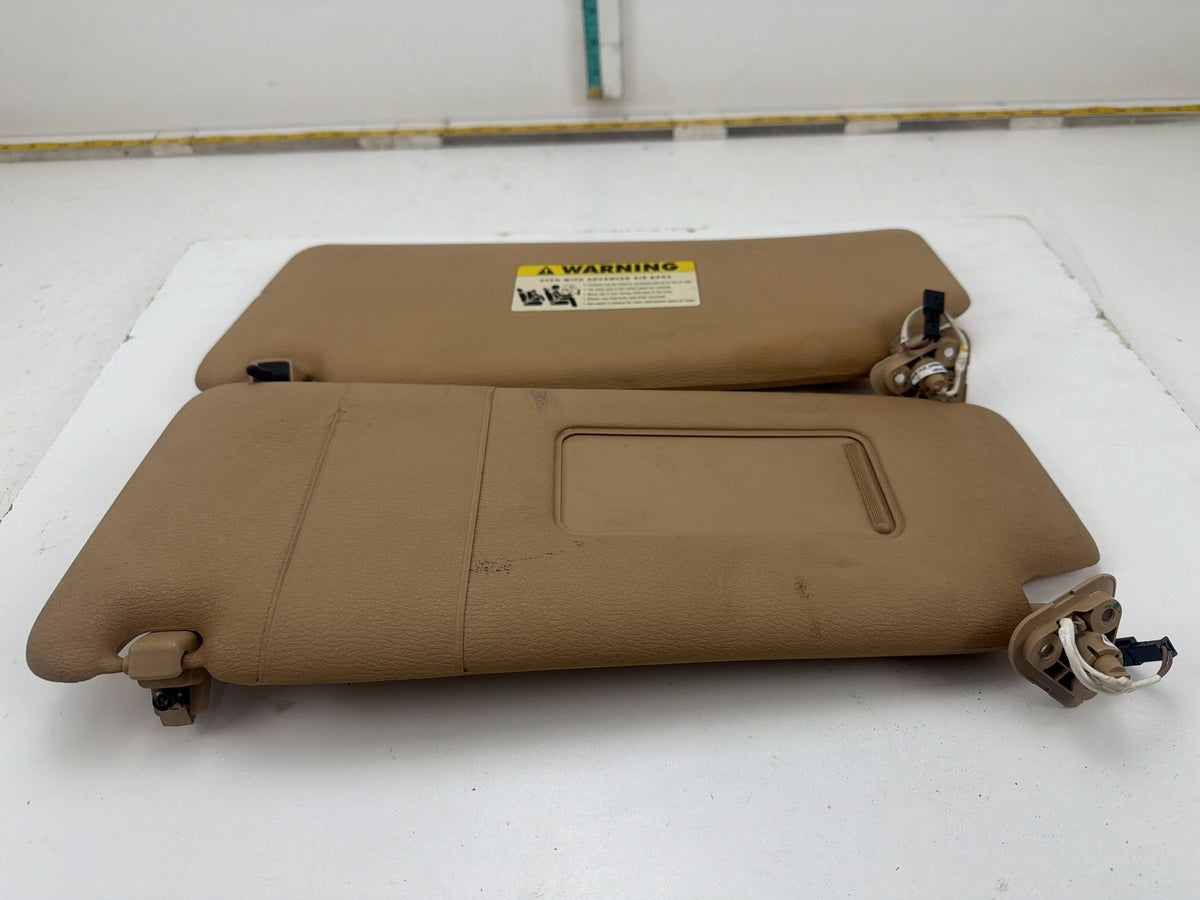 2007-2010 BMW X3 Sport Utility Front Left & Right Side Sun Visor Pair Tan OEM