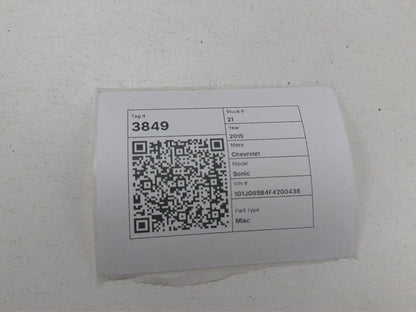 2013-2016 Chevrolet Sonic RS Front Right Passenger Side Seat Headrest OEM