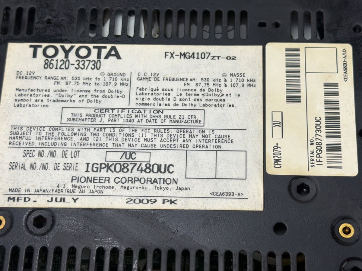 2007-2009 Lexus ES350 V40 AM FM Radio 6 Disc CD Changer Cassette Player OEM