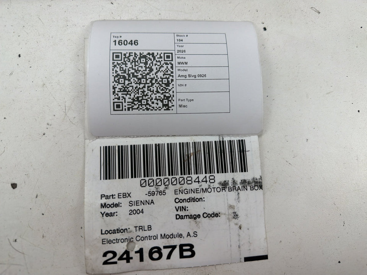 2004 Toyota Sienna Engine Computer Control Module Unit ECU 89661-08103 OEM
