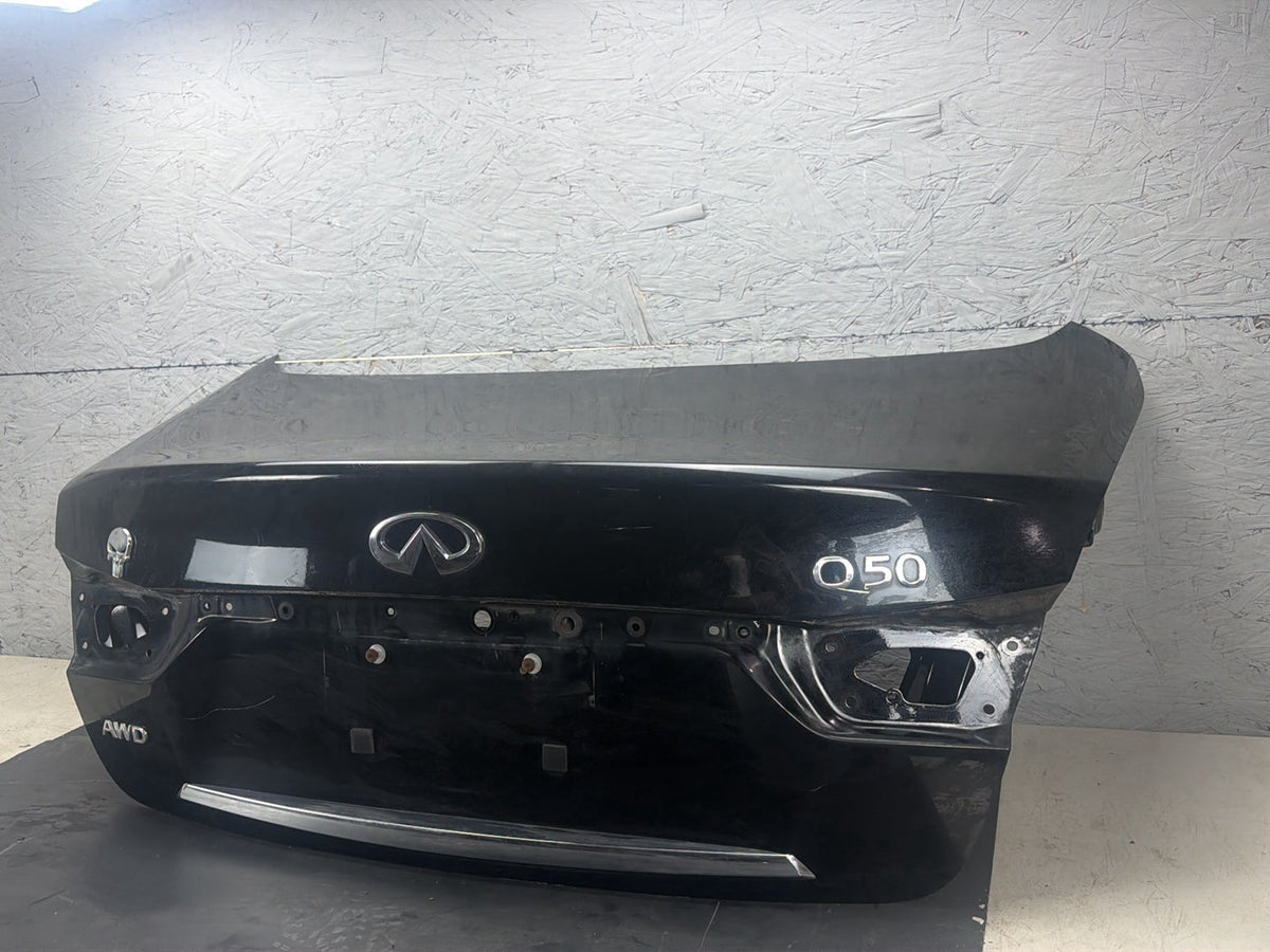 2014-2017 Infiniti Q50 Rear Trunk Lid Gate Hatch Shell Assembly AWD Black OEM