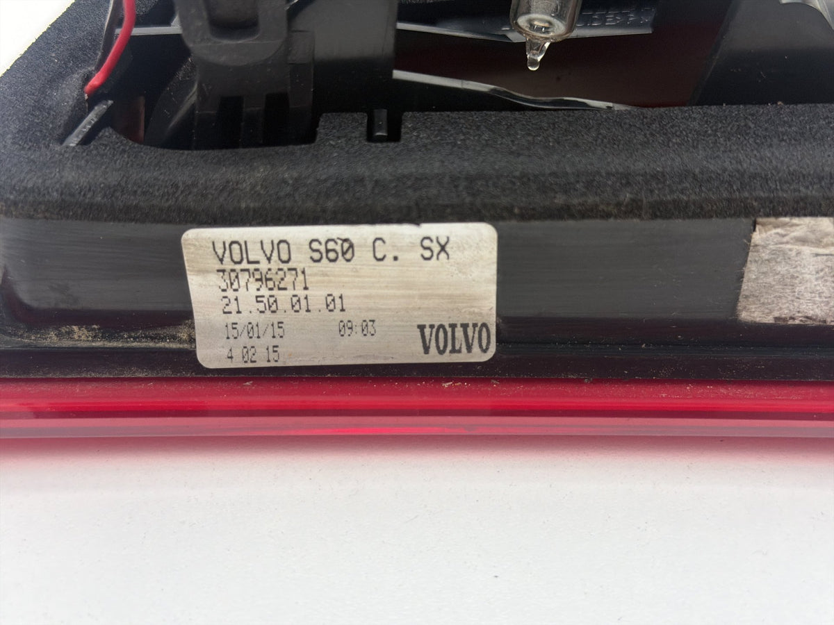 2011-2018 Volvo S60 Rear Left Driver Side Inner Trunk Lid Tail Light Lamp OEM