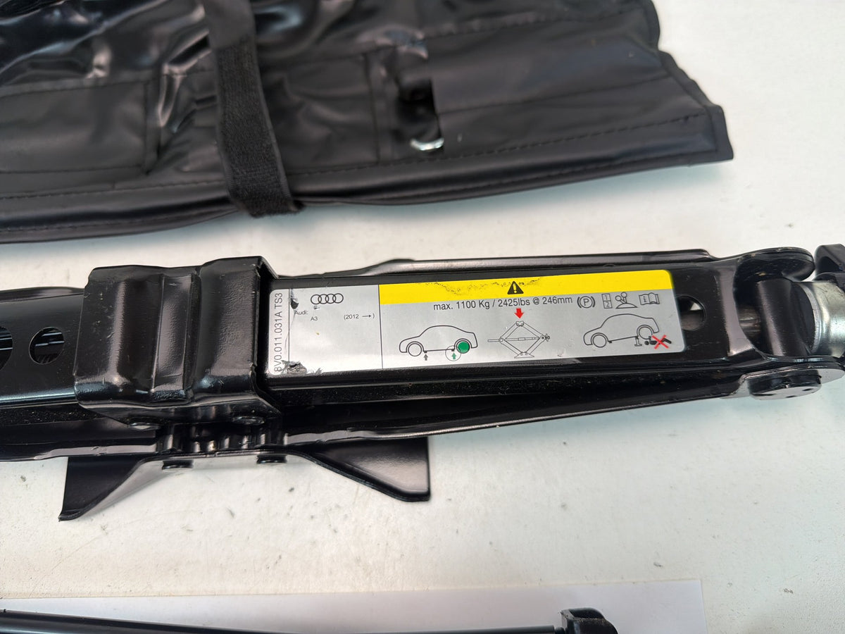 2015-2020 Audi A3 Spare Tire Scissor Jack Lug Wrench Tow Hook Tool Kit Case OEM
