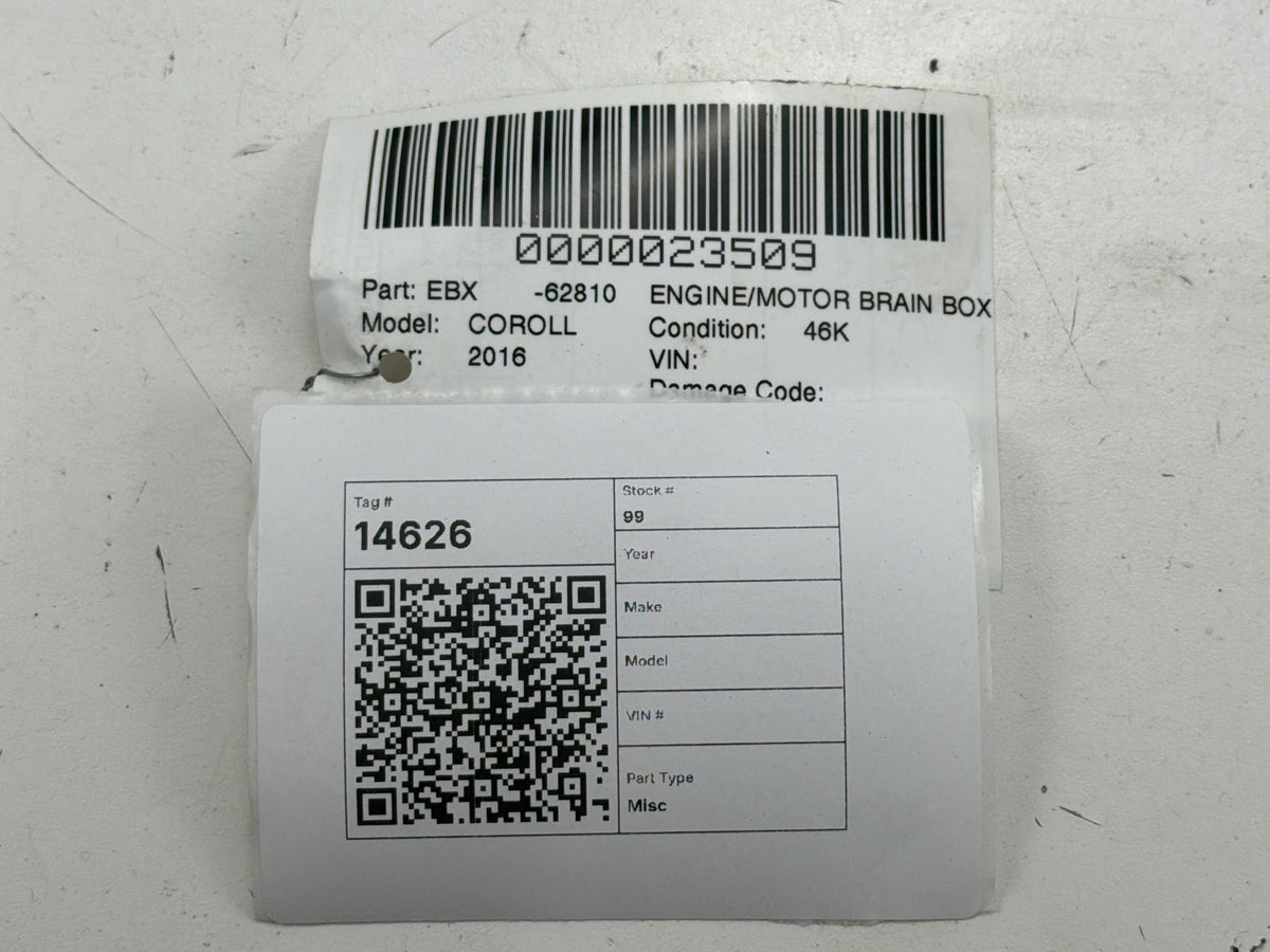 2016 Toyota Corolla Engine Computer Control Module Unit ECU 89661-0Z640 OEM