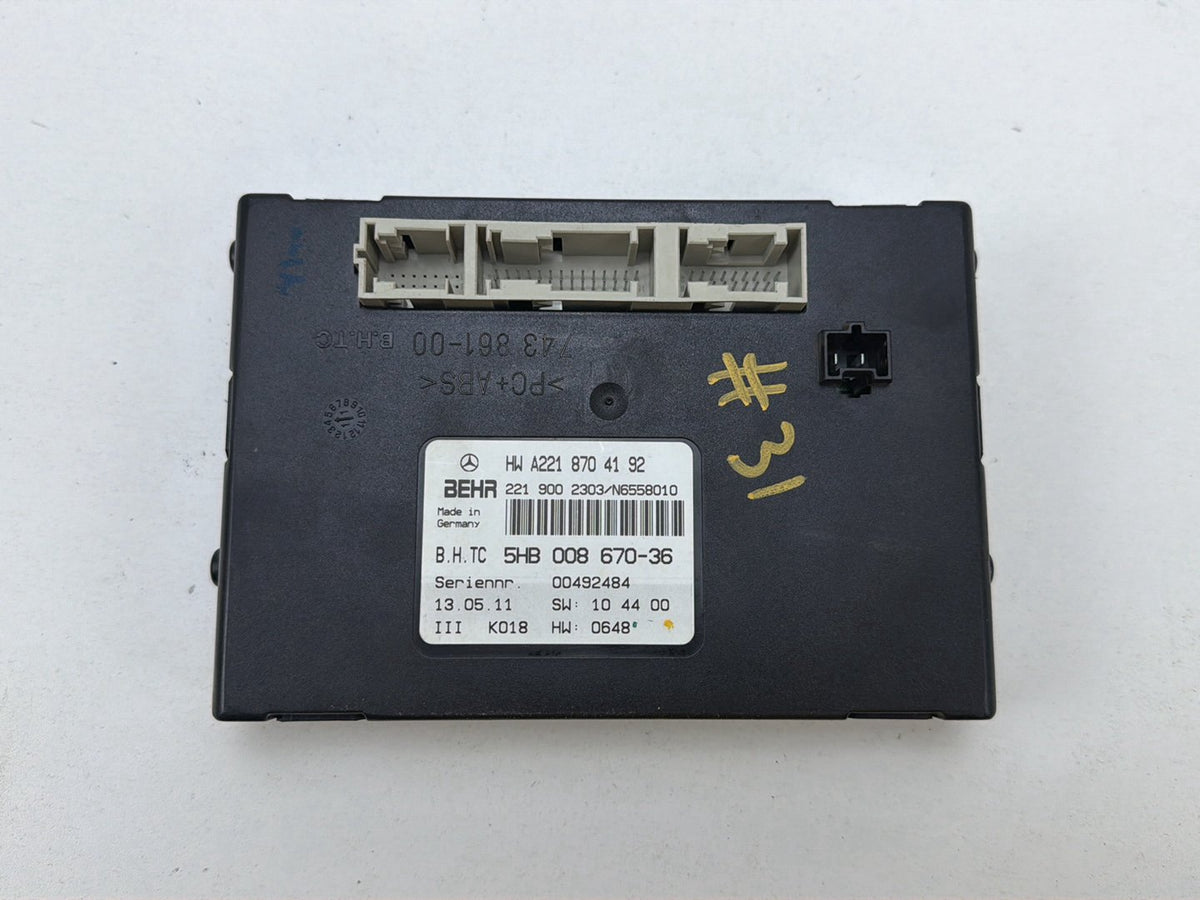 2007-2013 Mercedes-Benz S-Class 550 W221 Heater/AC Controls PN: A2218704192 OEM