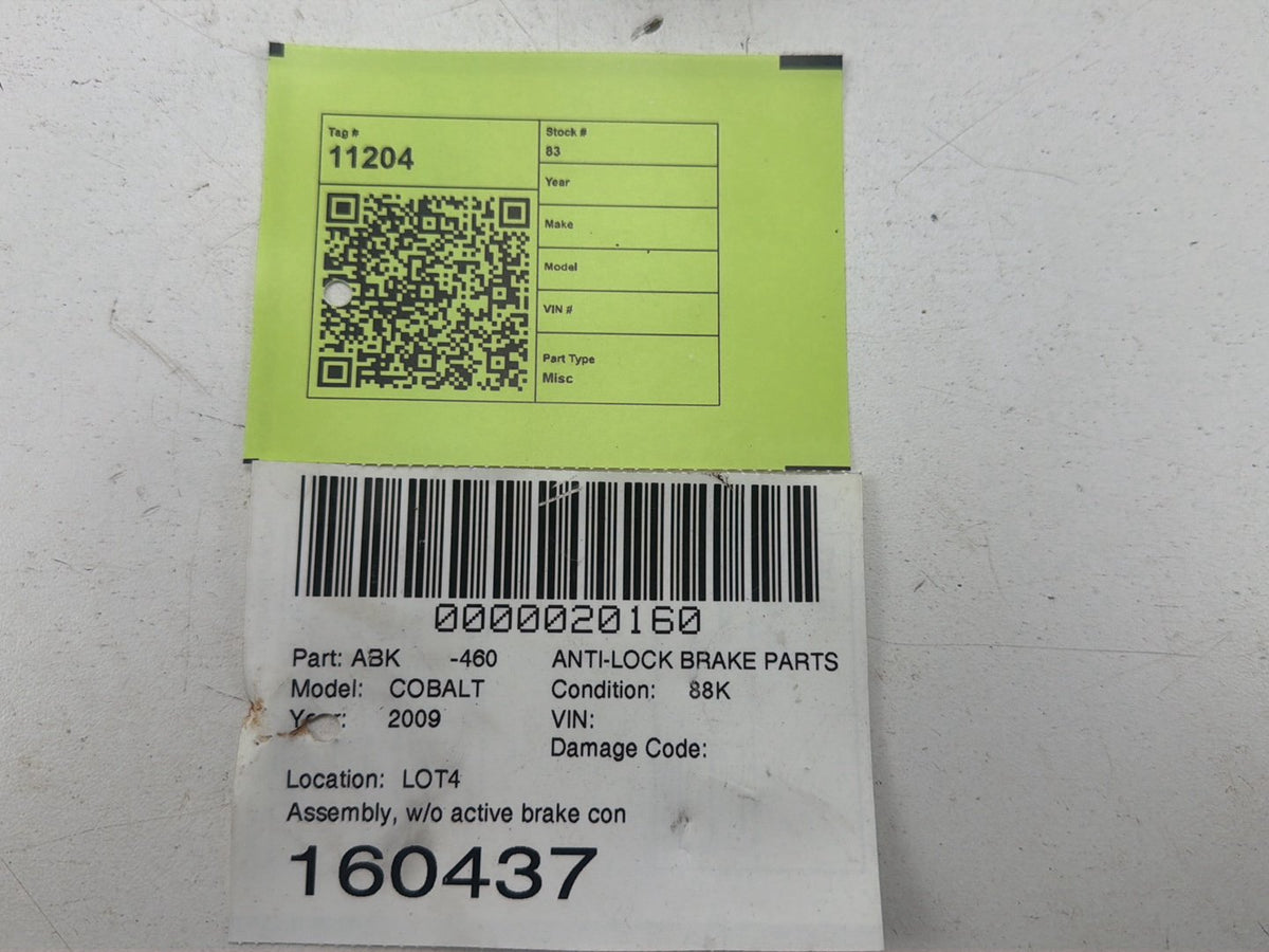 2009-2010 Chevrolet Cobalt Anti-Lock Brake ABS Control Module 20764051 OEM