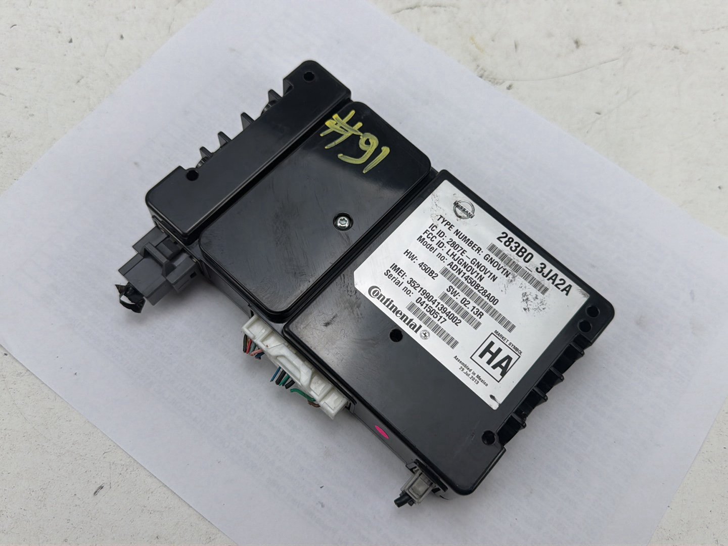 2014-2020 Infiniti Q50 V37 Telematics Communication Control Unit 283B0-3JA2A OEM