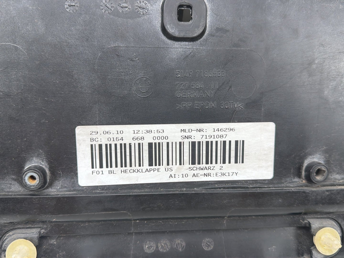 2009-2015 BMW 740i Rear Trunk Lid Centre Garnish License Plate Trim Panel OEM