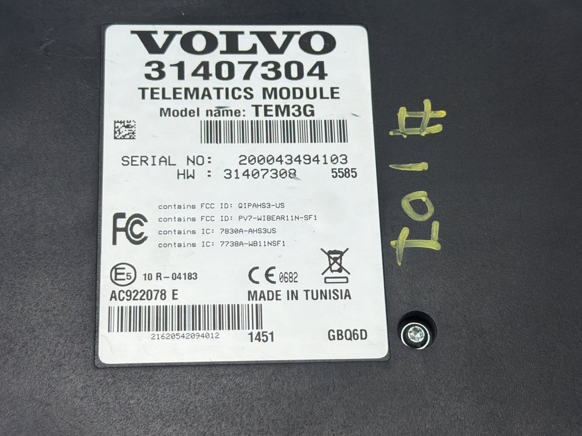 2015-2018 Volvo S60 Telematics Control Module 31407304 OEM