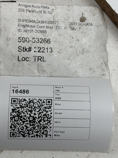 2011-2014 Hyundai Sonata Engine Computer Control Module 39101-2G666 OEM