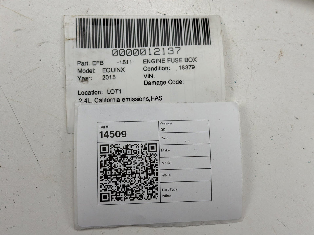 2013-2016 Chevrolet Equinox Fuse Box Relay Module 22929762 OEM