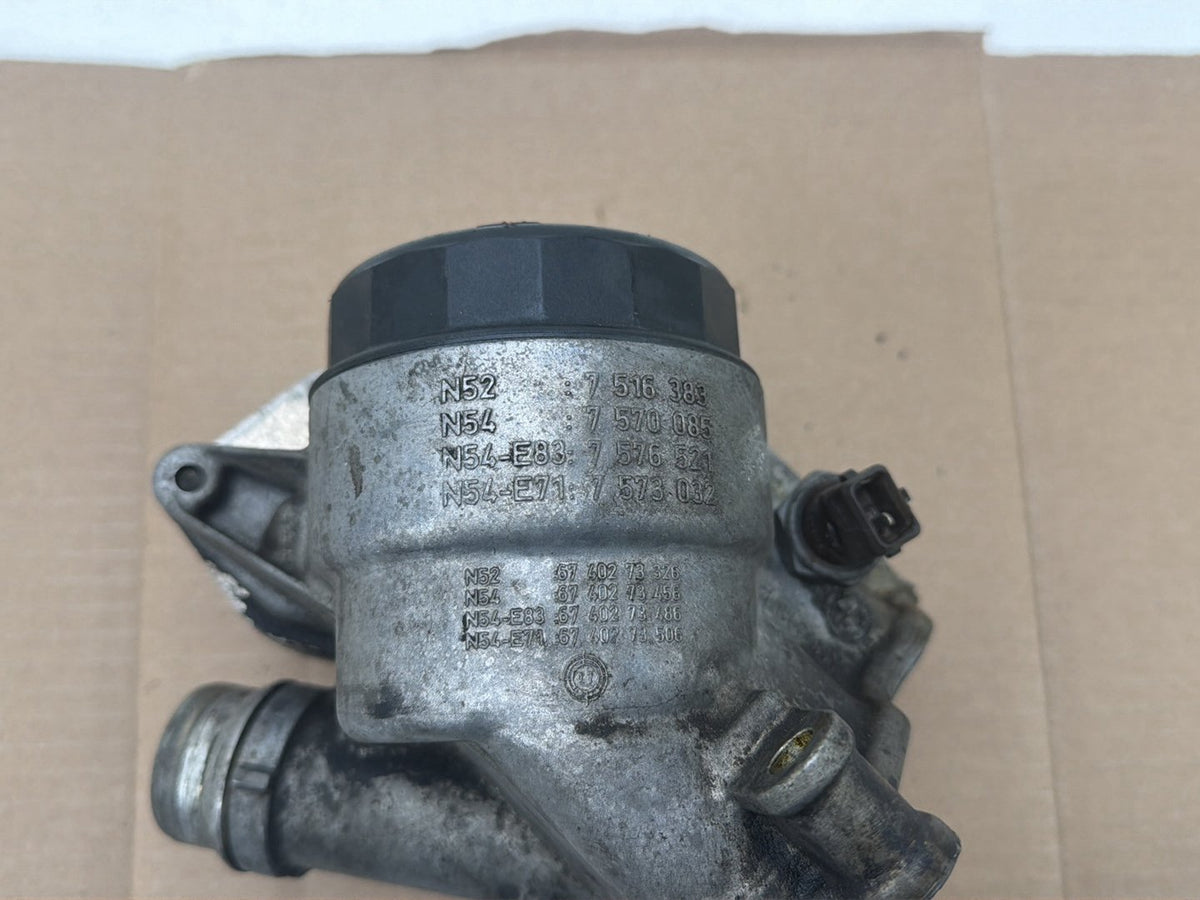 2008-2016 BMW 528i E60 Engine Oil Filter Housing Cooler 7516383 OEM