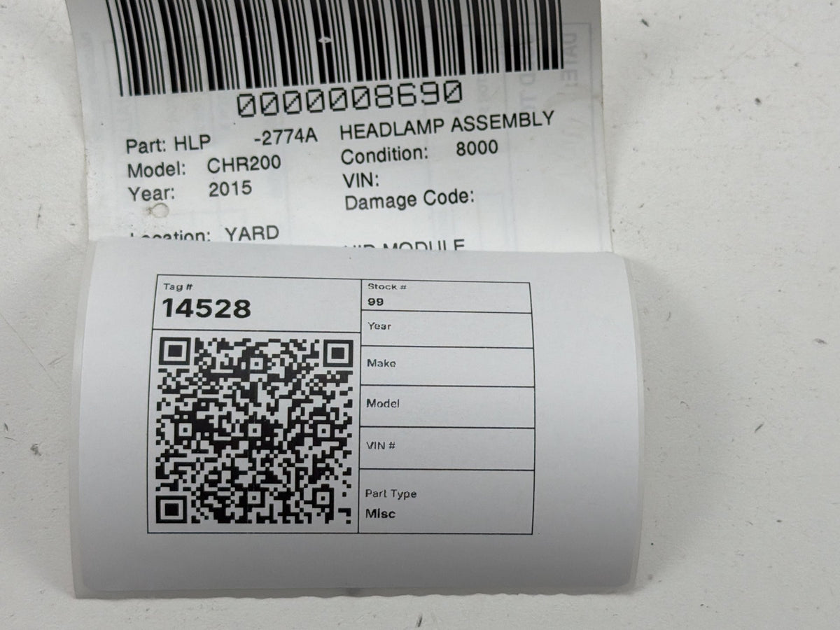 2015-2017 Chrysler 200 Xenon HID Headlight Ballast Module 10R-034663