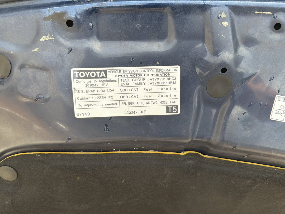 2010-2015 Toyota Prius W30- Front Hood Cover Panel Assembly Blue OEM