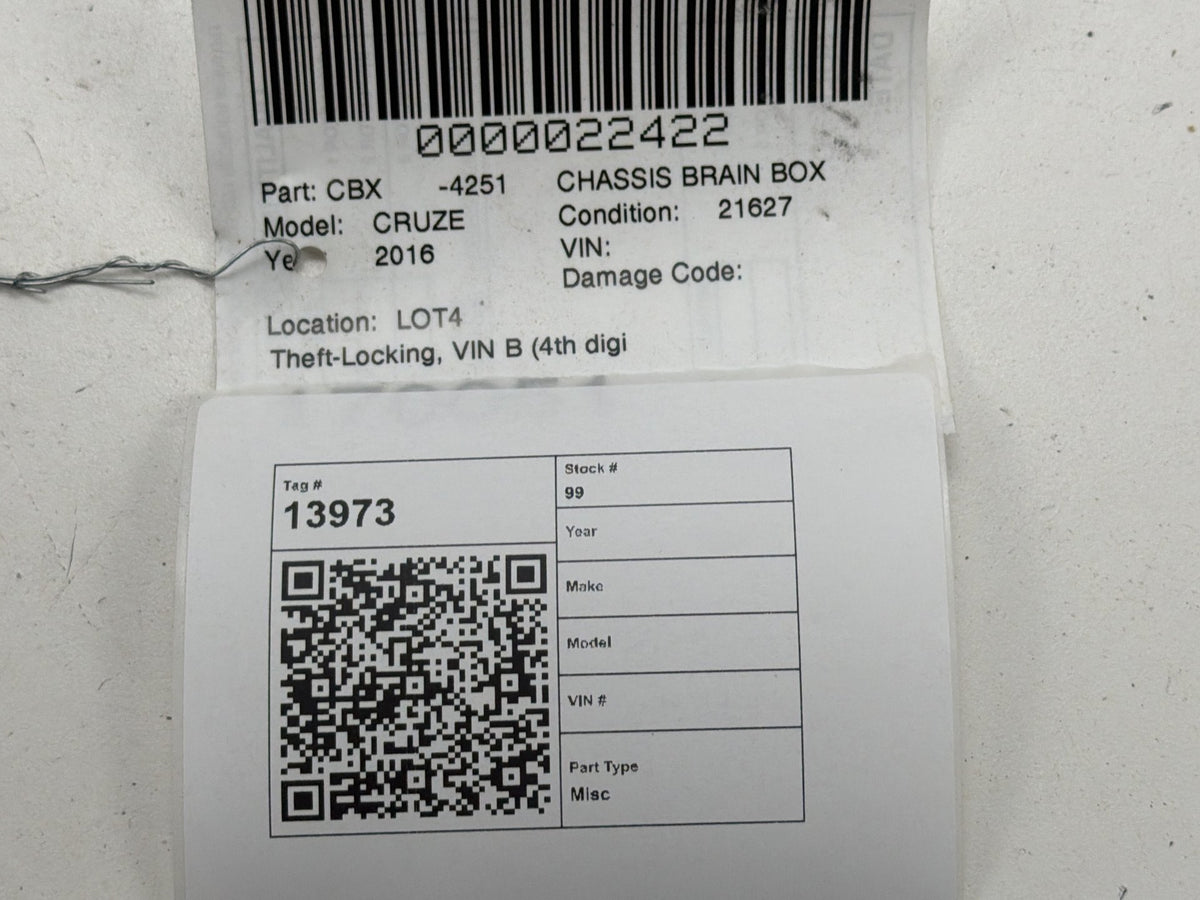 2014-2019 Sonic Cruze - Keyless Entry Module 13595822 OEM