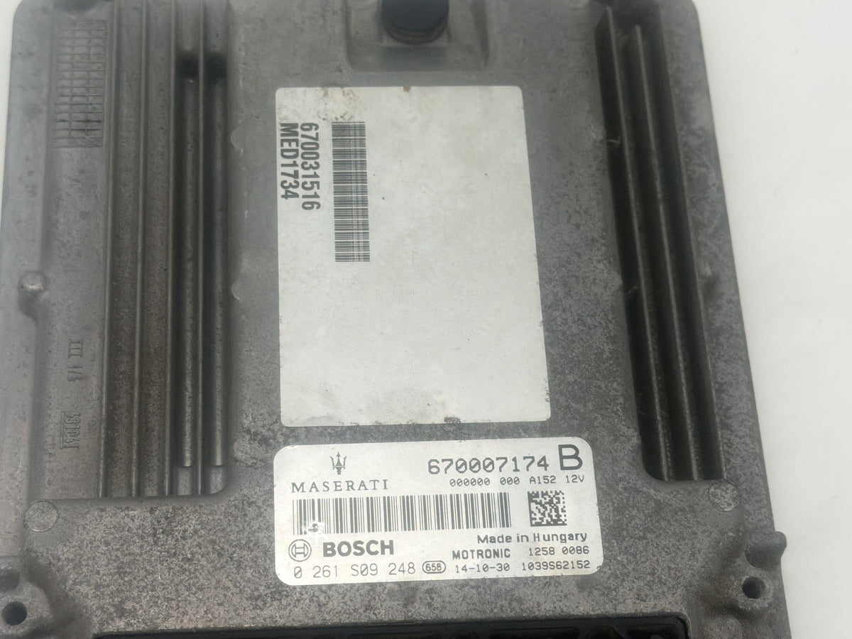 2014-2017 Maserati Quattroporte 3.0L V6 Engine Control Module ECU 670031516 OEM