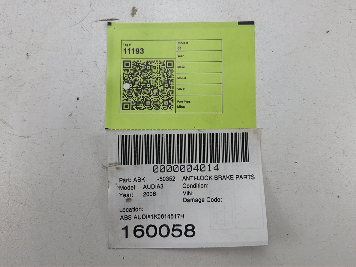 2005-2006 Audi A3 ABS Pump Anti Lock Brake Module 1K0614517H OEM