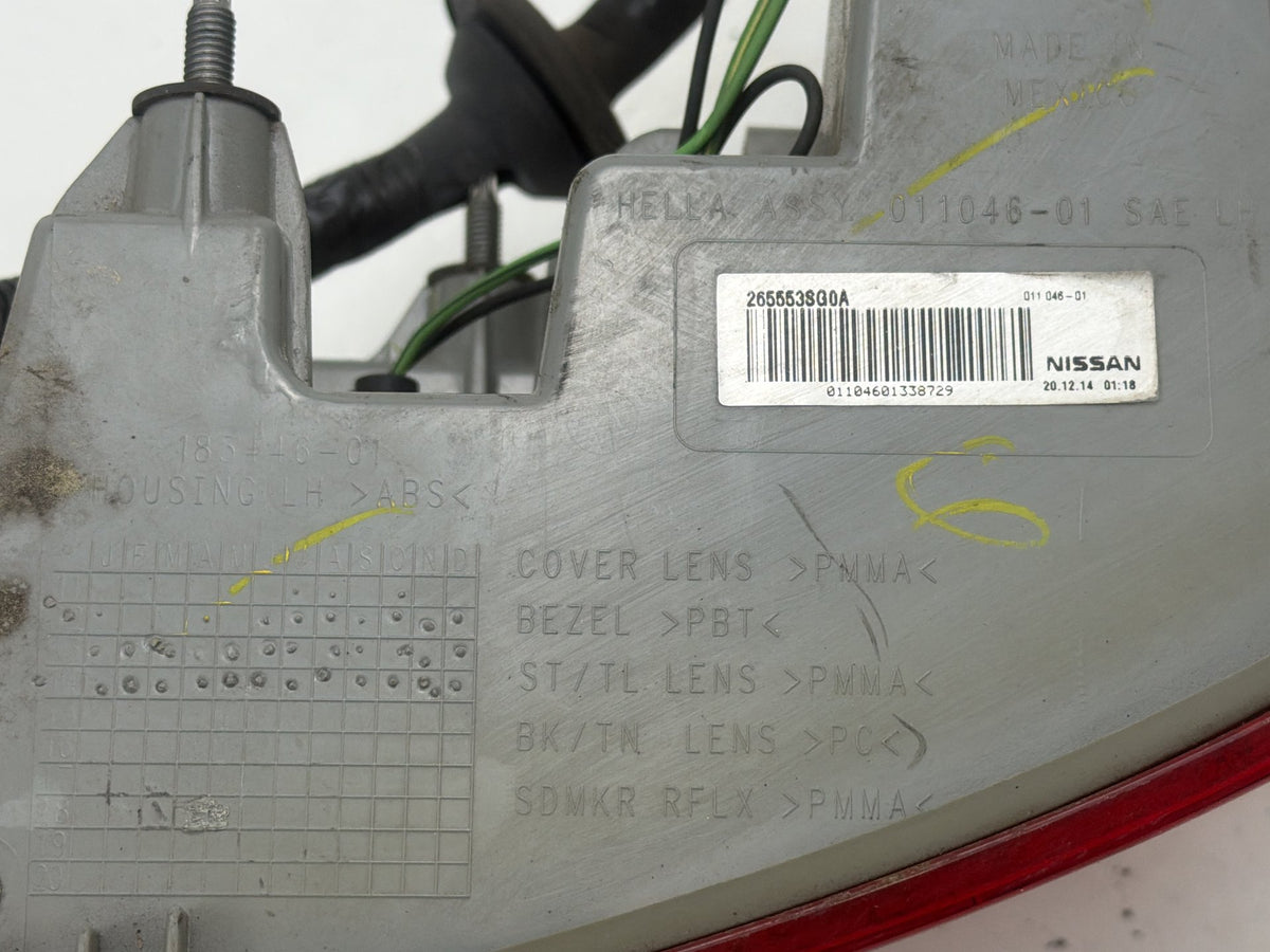 2013-2015 Nissan Sentra Left Driver Side Tail Light 2655538G0A OEM