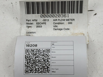 2003-2005 Ford Escape Mass Air Flow Meter Maf Sensor 1L2F-12B579-BA OEM