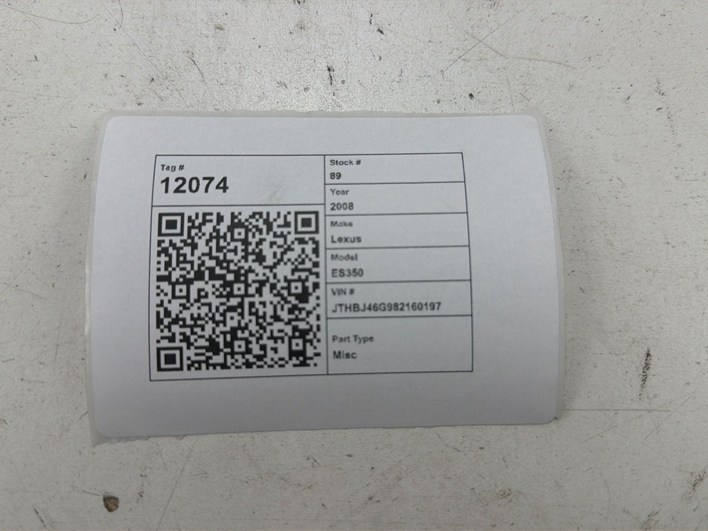 2007-2012 Lexus ES350 S190 Tire Pressure Monitoring System (TPMS) Module OEM