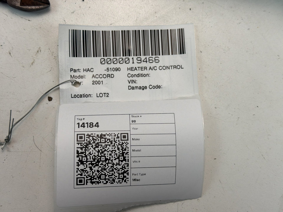 1998-2002 Honda Accord Ac Heater Temperature Climate Control Panel OEM