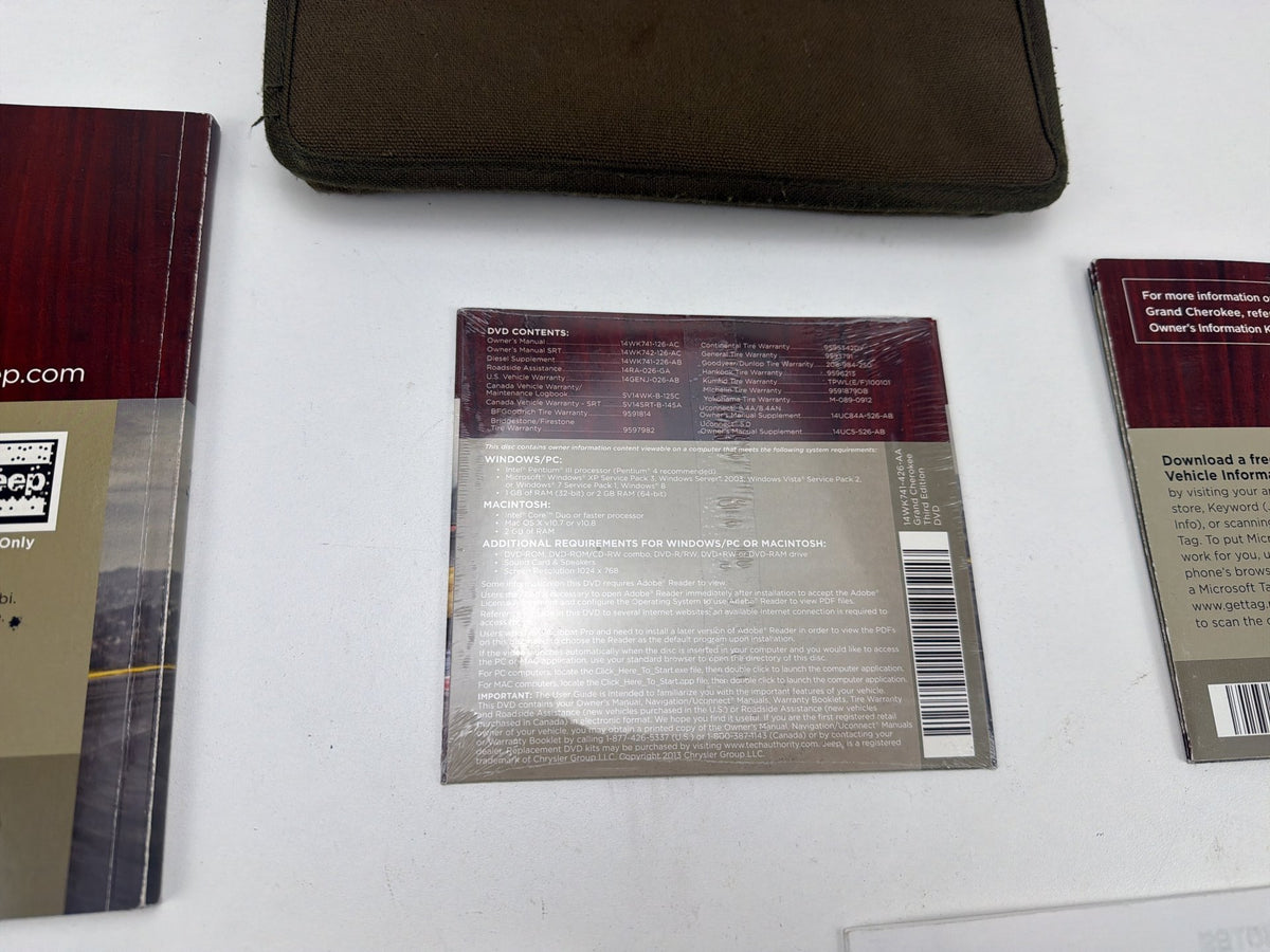 2014 Jeep Grand Cherokee Owners Manual Set User Guide Case OEM