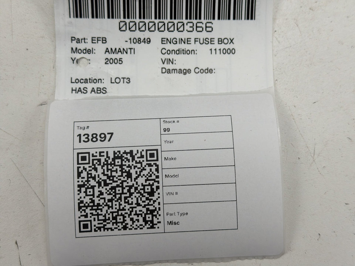 2004-2006 Kia Amanti Engine Fuse Relay Box Module OEM