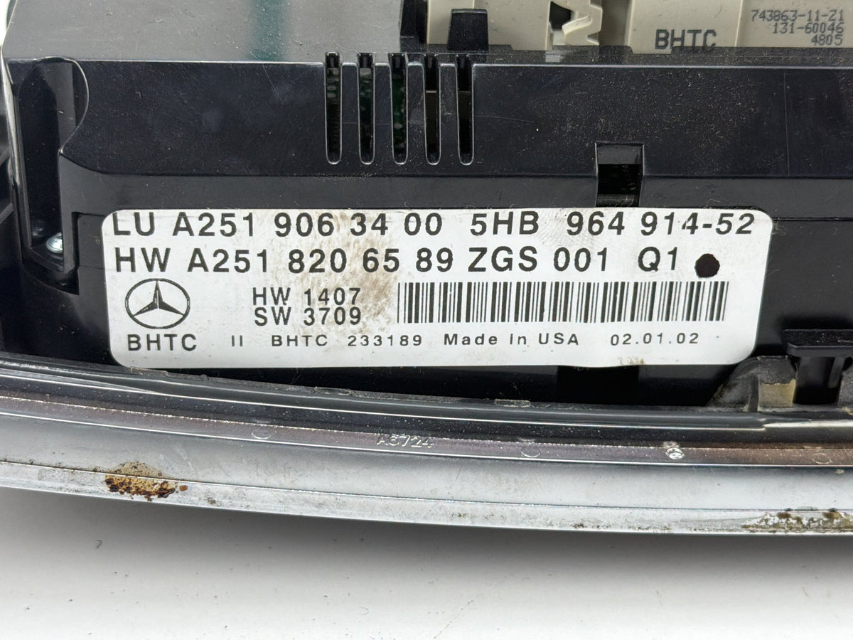 2006-2012 Mercedes-Benz R350 HVAC A/C Heater Climate Control Switch Panel OEM