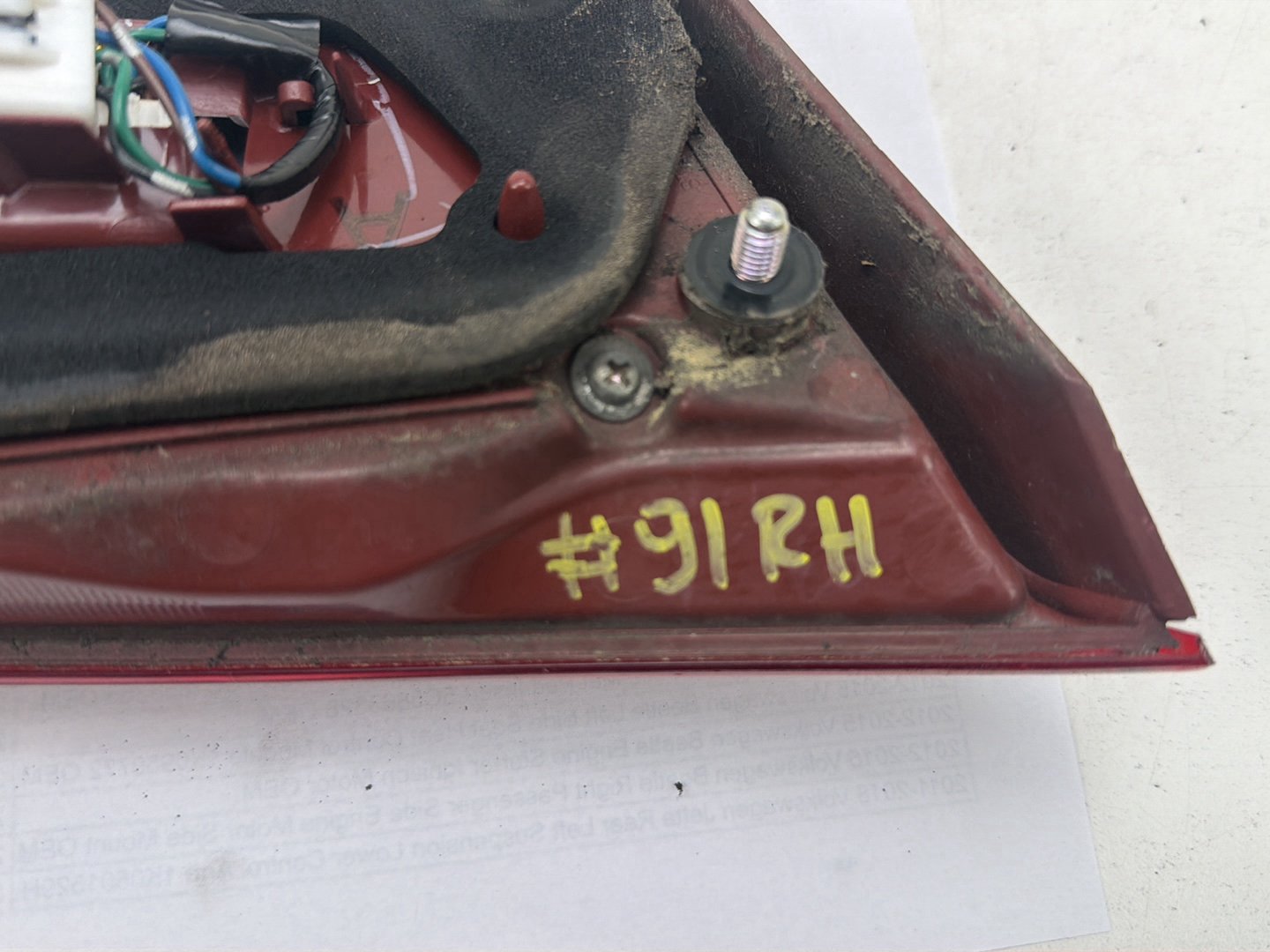 2014-2017 Infiniti Q50 Right Passenger Trunk Lid Inner Tail Light OEM