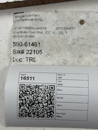 2012-2013 -Toyota Camry 2.5L Engine Control Module Unit ECU 89661-06K93 OEM