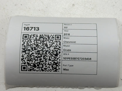 2011-2016 Chevrolet Cruze J300 Front Overhead Roof Console Map Dome Light OEM