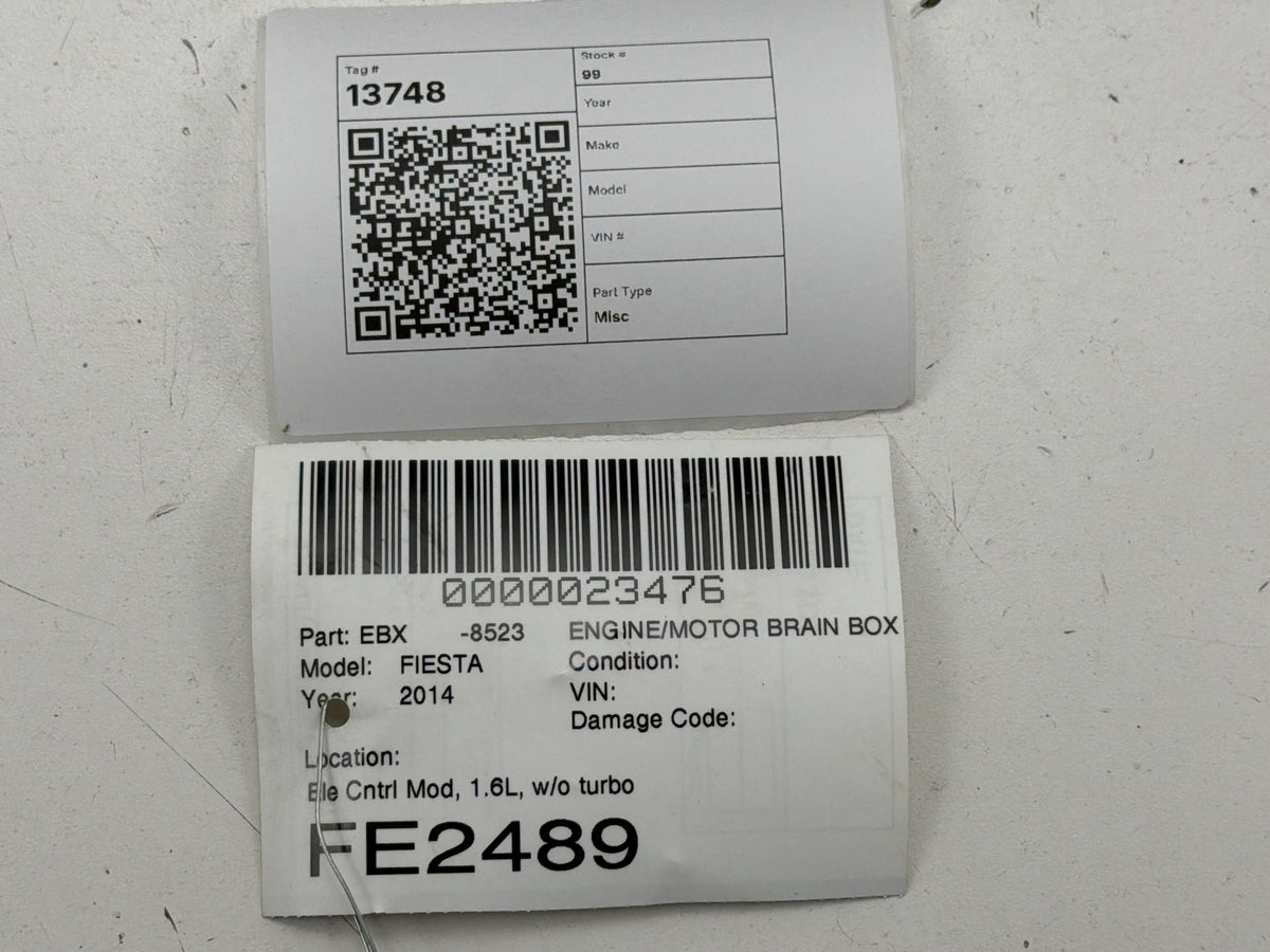2014-2015 Ford Fiesta 1.6L Engine Control Module Unit ECU E2BA-12A650-SE OEM