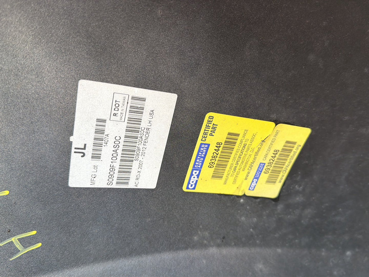 2007- 2012 Acura RDX- Front Left Driver Side Fender Capa 69382448