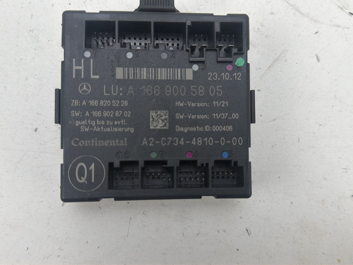 2012-2015 Mercedes ML550 W166 Rear Left Driver Side Door Control Module ECU OEM