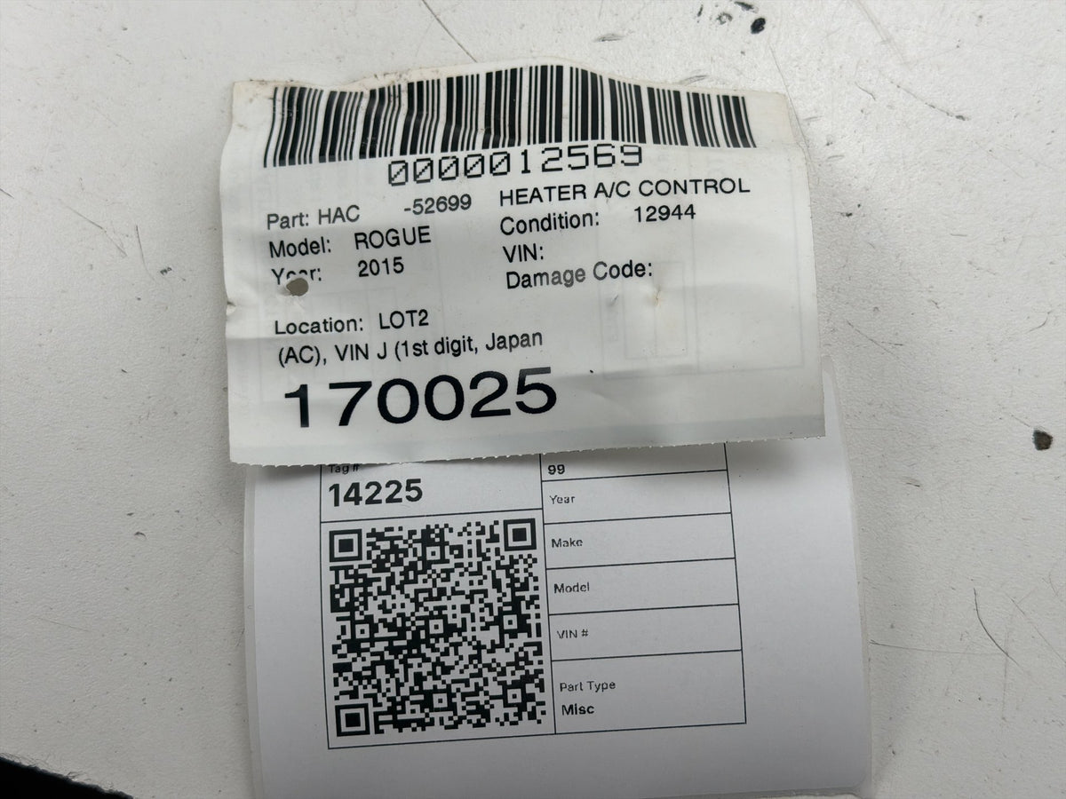2011-2015 Nissan Rogue Ac Heater Climate Control P10360-A76000 OEM